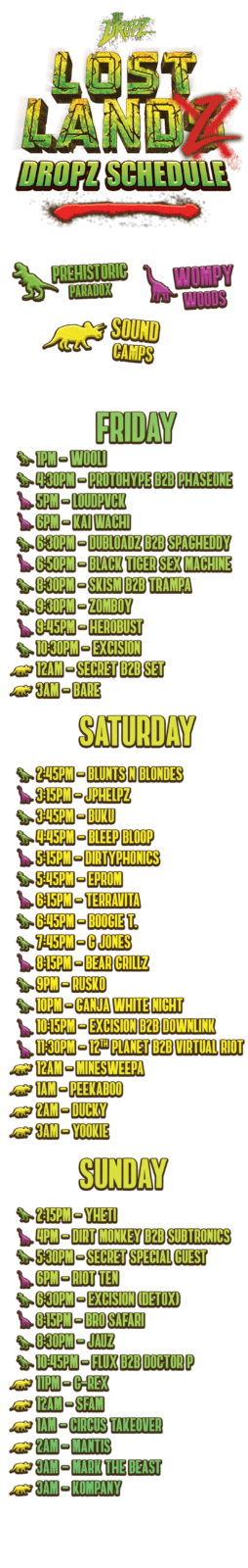 Lost lands dropz set schedule